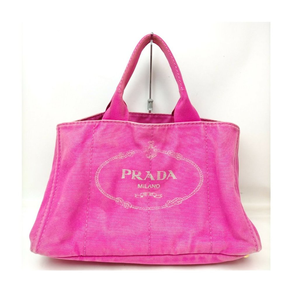 Prada Hand Bag Canapa Pinks Canvas